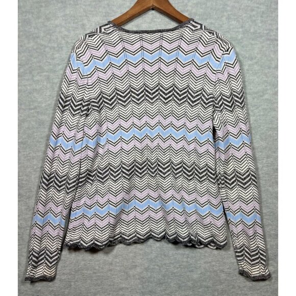 Pendleton Women's XL Chevron Cardigan Sweater 70% Silk Cotton Casual - Picture 5 of 5